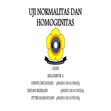 Uji Normalitas dan Homogenitas