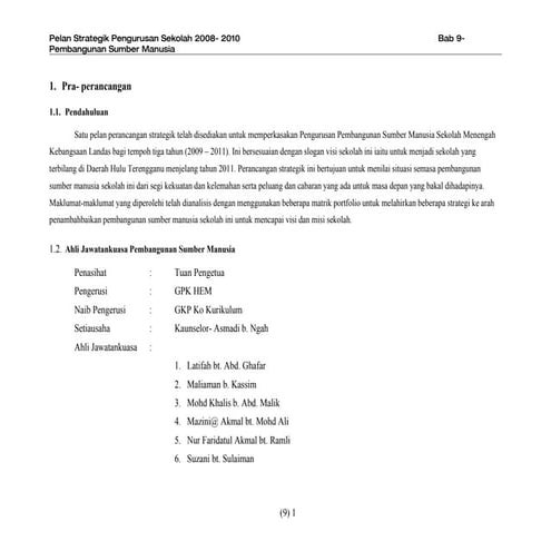 Bab 9 Pembangunan Sumber Manusia
