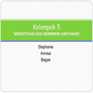 Bab 9 ppt memotivasi karyawan -  st...