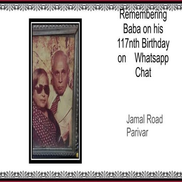 Remembering Baba on his 117nth  Birthday