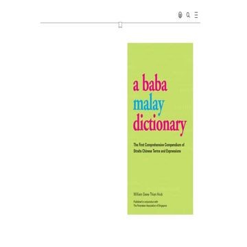 Baba Malay Dictionary
