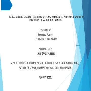 Isolation and characterization of fung and IdentificationApplications of funu...