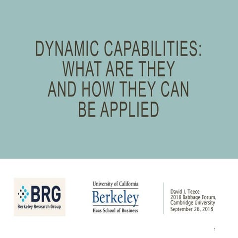 Dynamic Capabilities: What Are They And How They Can Be Applied
