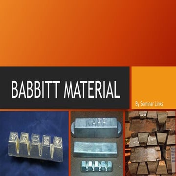 Babbitt material ppt