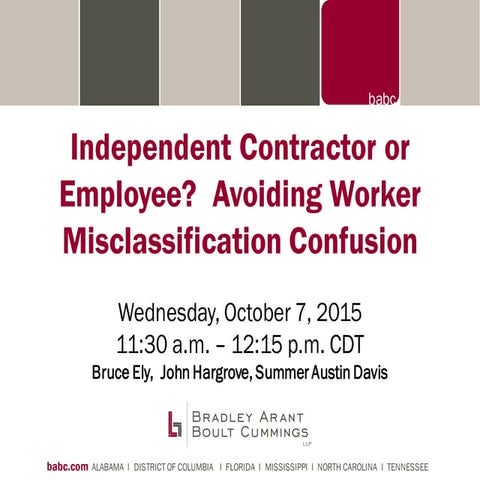 Independent Contractor or Employee? Avoiding Worker Misclassification Confusion