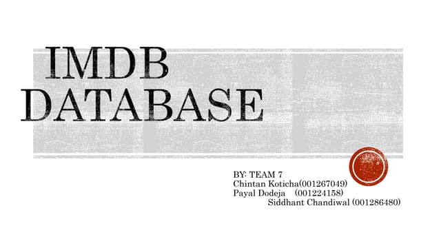 Final PPT Imdb