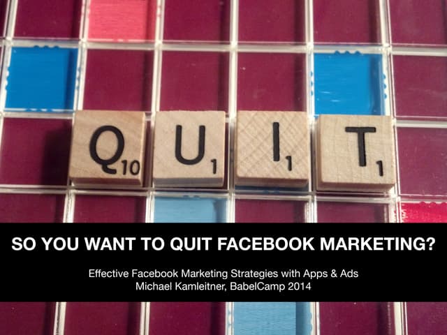 So you want to quit Facebook Market...