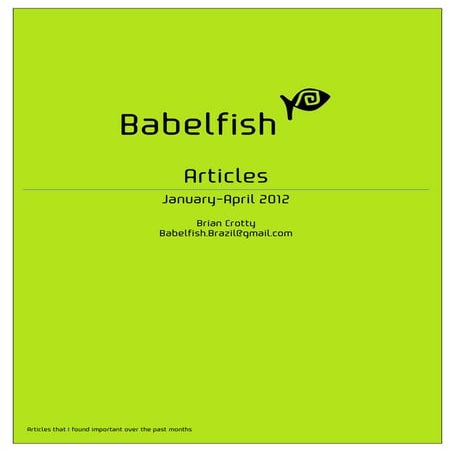 Babelfish Articles Jan-Apr 2012