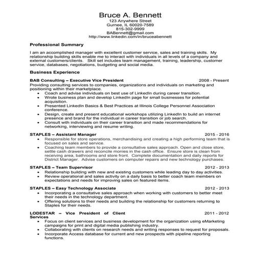 Traditional Resume Format