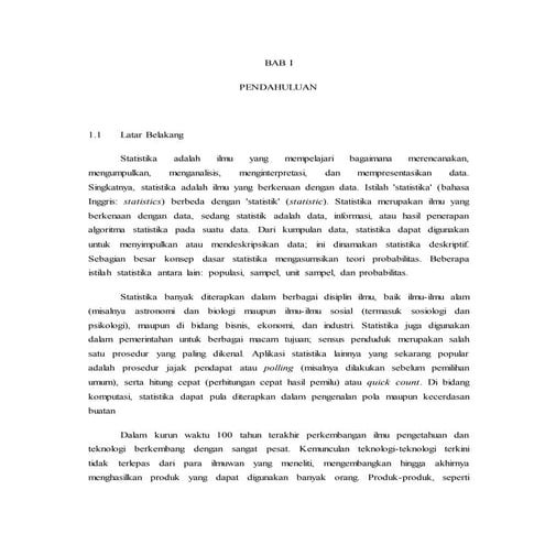 tugas karya ilmiah tentang peran statistika