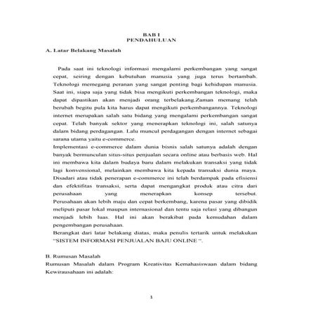 MAKALAH PERANCANGAN PENJUALAN BAJU ONLINE