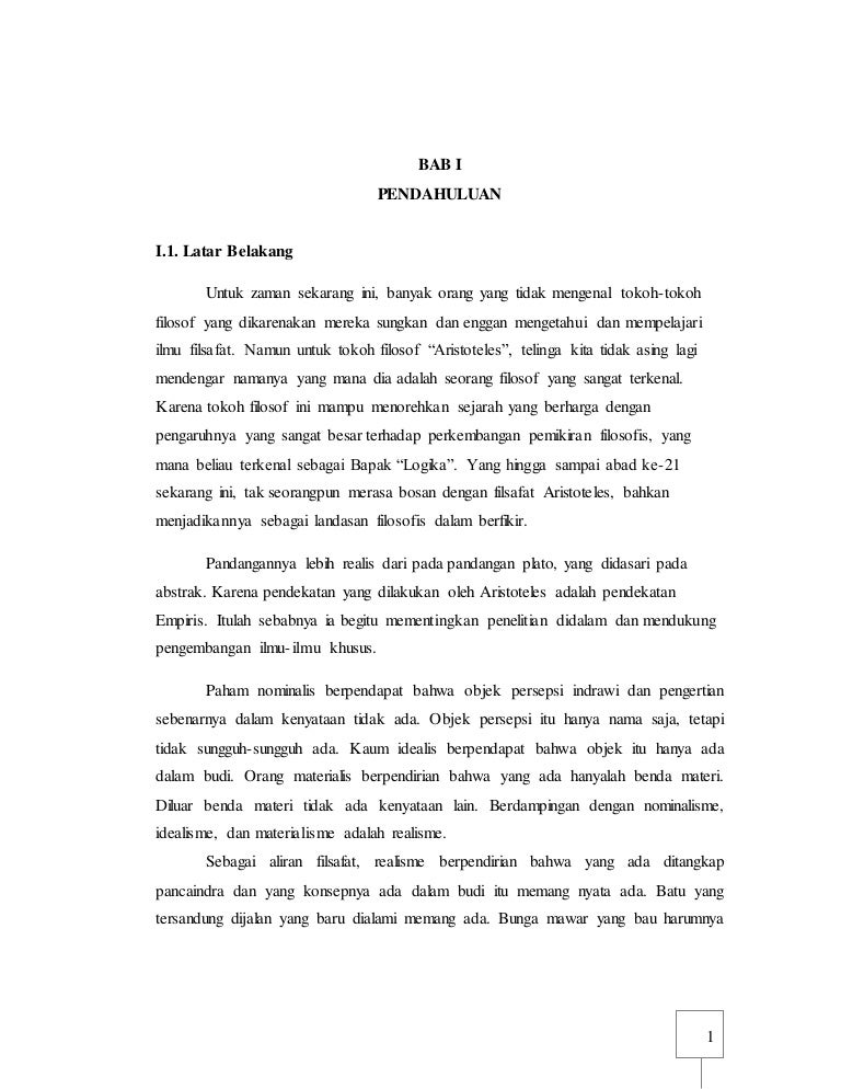 Makalah Filsafat Realisme Aristoteles