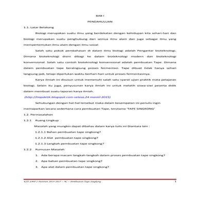 BAB I - IV (PEMBUATANN TAPE SINGKONG) 9C