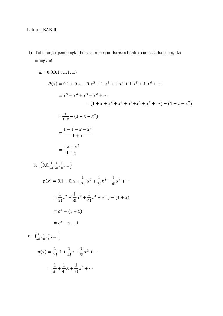 FUNGSI PEMBANGKIT MATEMATIKA DISKRIT PDF FUNGSI PEMBANGKIT MATEMATIKA DISKRIT PDF