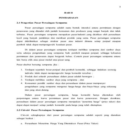 MEMAKSIMASI PROFIT PADA PASAR PERSAINGAN SEMPURNA, ANALISIS JANGKA PENDEK DAN...