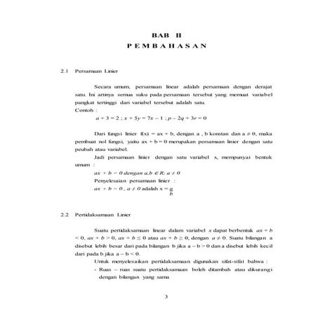 Penerapan Sistem Persamaan Linier Satu Variabel dalam Kehidupan Sehari-hari