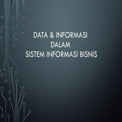 DATA & INFORMASI DALAM SISTEM INFORMASI BISNIS