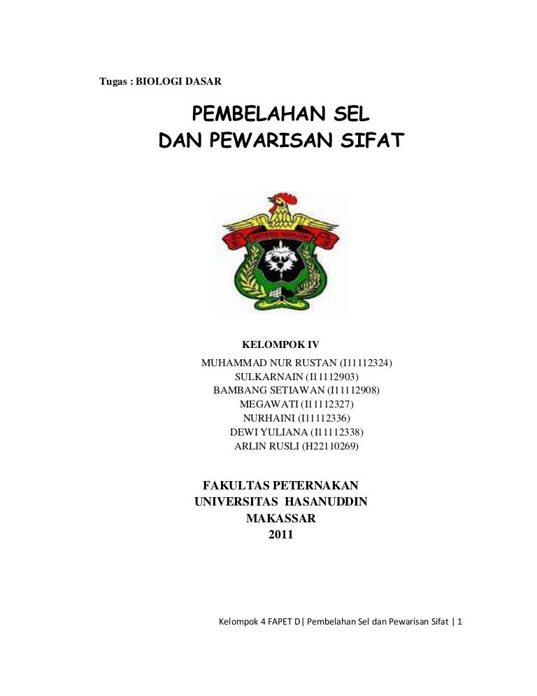 Makalah Pembelahan Sel Dan Pewarisan Sifat