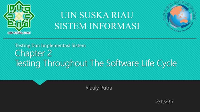 Bab ii testing throughout the software life cycle