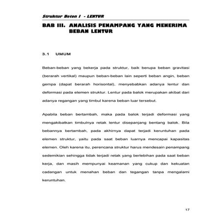 Bab iii analisis penampang lentur