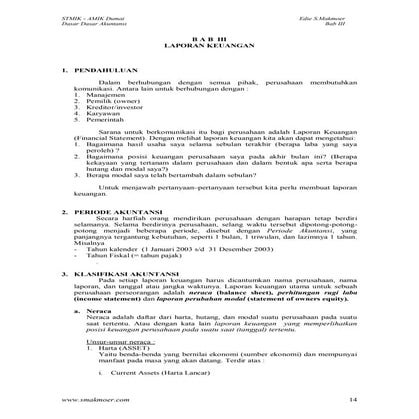 Bab iii laporan keuangan