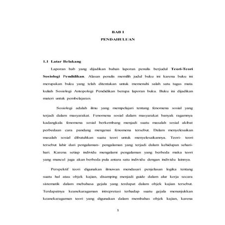 Teori-Teori Sosiologi Pendidikan