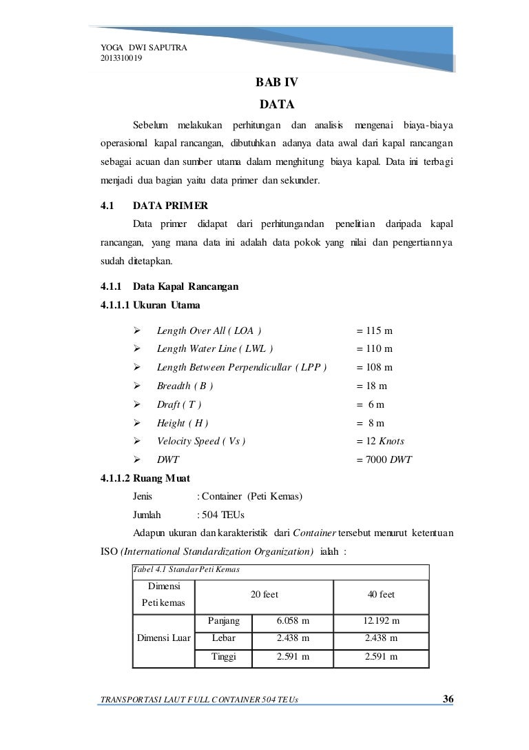 Bab Iv Data Transportasi Laut