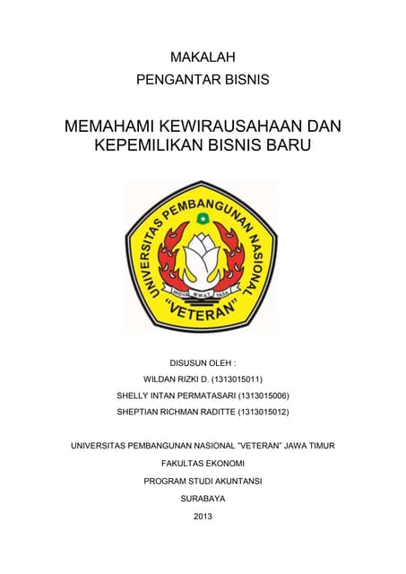 Bab Iv Memahami Kewirausahaan Dan Kepemilikan Bisnis Baru