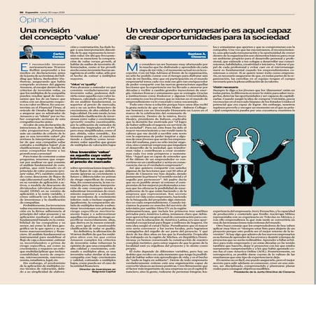 Un verdadero empresario es aquel capaz de crear oportunidades para la sociedad