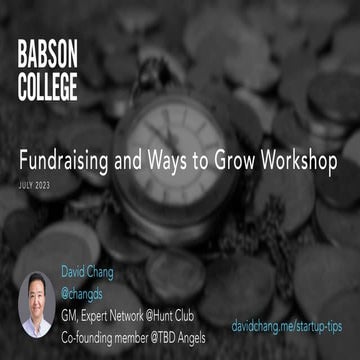 Babson SVP - Fundraising Workshop - July 2023