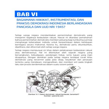 Bab vi hakikat,instrumentasi dan praksis demokrasi indonesia berlandaskan pac...