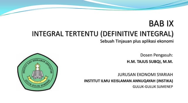 Bab viiii integral tentu