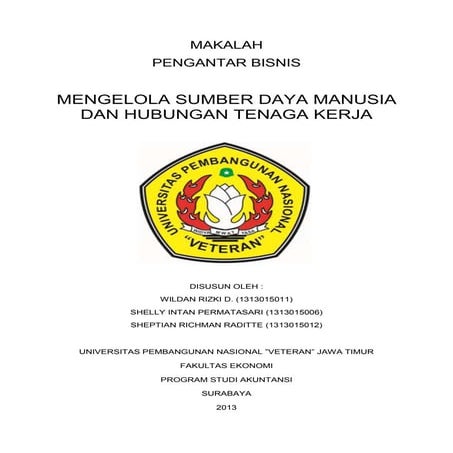Bab viii mengelola sumber daya manusia dan hubungan tenaga kerja