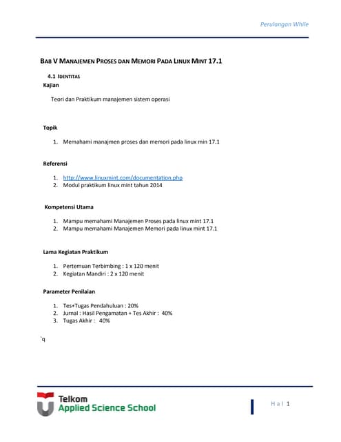 Bab v manajemen proses linux mint 17