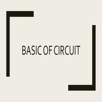 Basic of Electrical Circuits