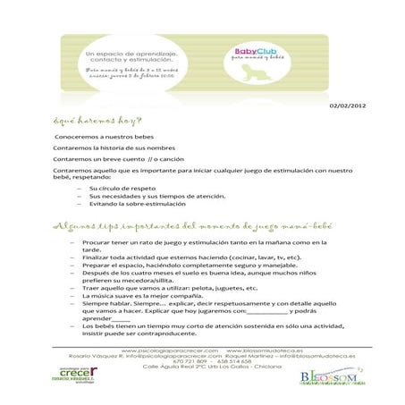 Baby club: información y juegos para bebés