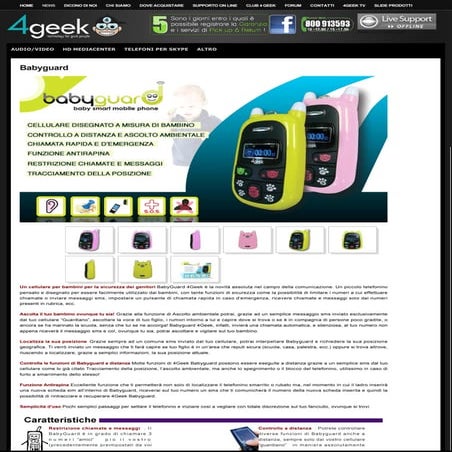 Cellulare per bambini BabyGuard 4Geek Controllo a distanza!
