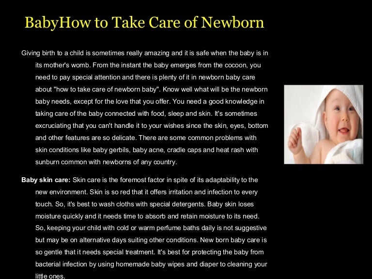 Baby how to take care of newborn