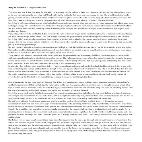 Baby in the Bottle by Benjamin Bautista