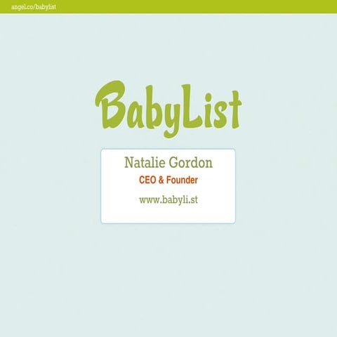 BabyList - 500Startups Accelerator Batch 5