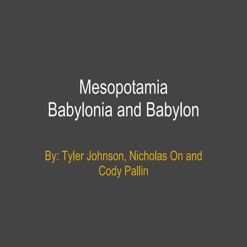 Babylonia Socials Wequest Project