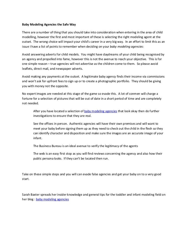 legitimate baby modeling agencies