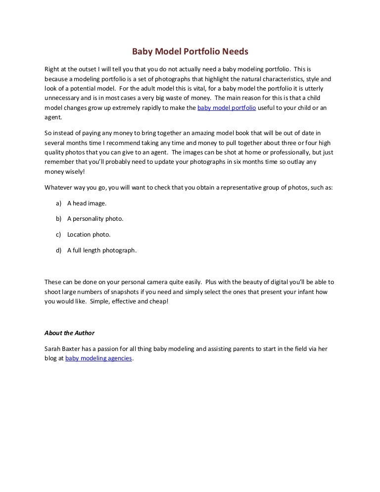 baby model portfolio