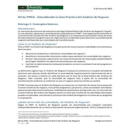 Analisis de Negocio - Business Analysis - Conceptos