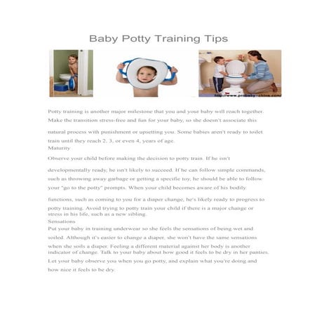 Baby Potty Training Tips
