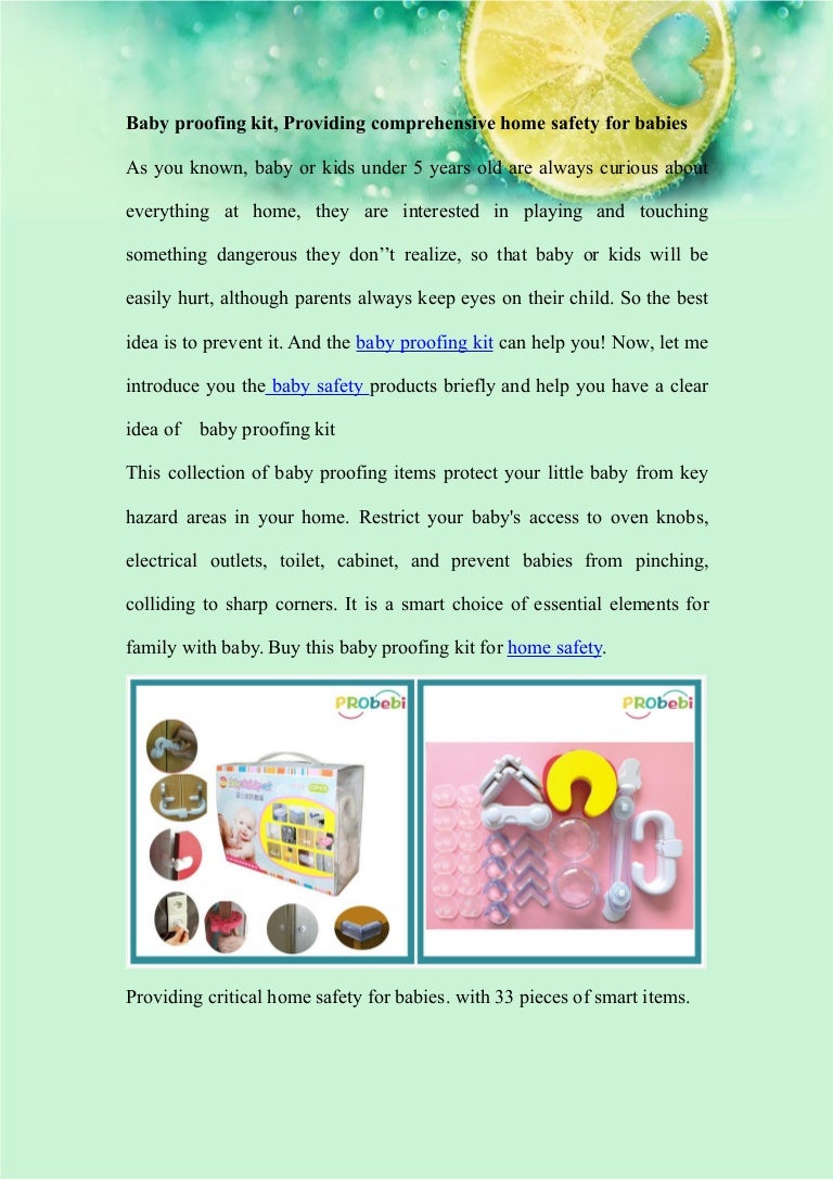 Baby proofing kit, Providing comprehensive home safety for babies