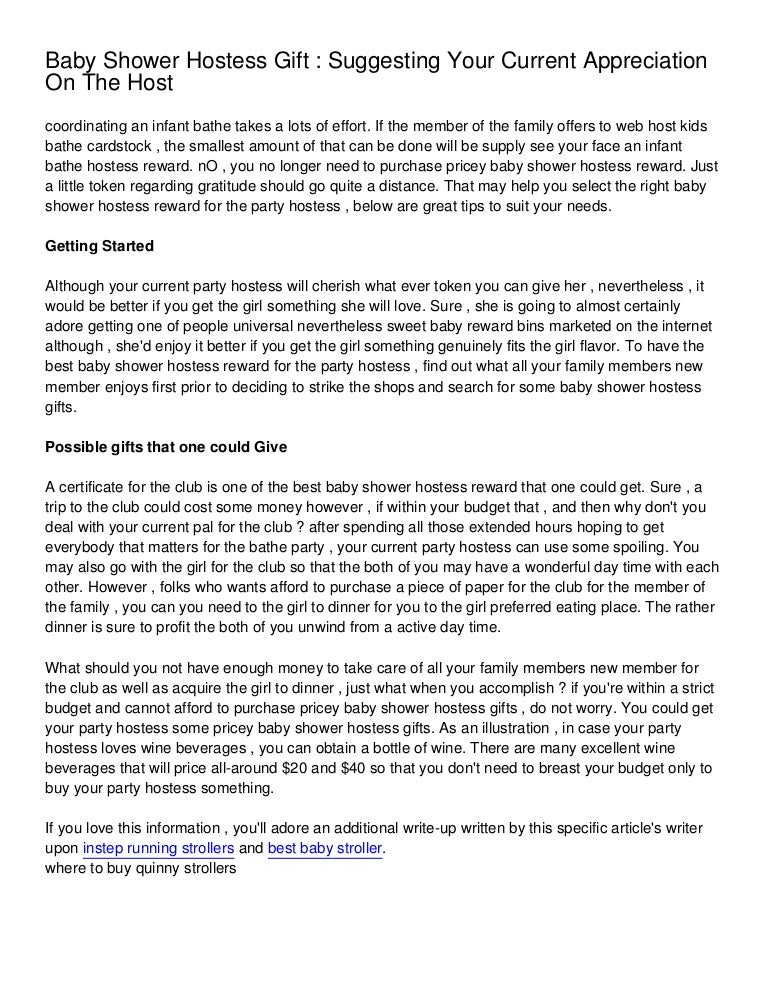 gifts to give baby shower hostess