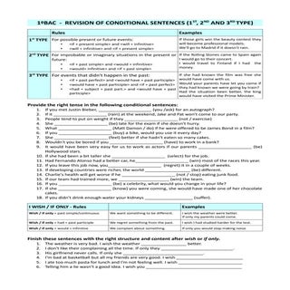 Bac 1 conditional sentences