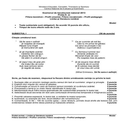 Bac 2013 limba romana_uman_pedagogic_sub