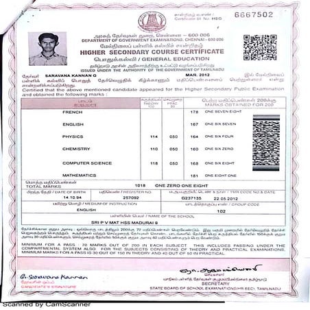12th mark sheet | PDF
